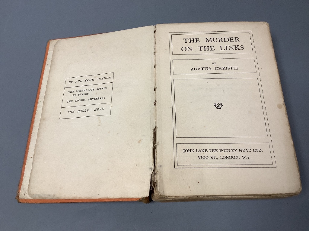 Agatha Christie - Murder on the Links, rare first edition, first impression, 1923, poor condition.